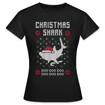 Requin de Noël moche Noël - T-shirt Femme - noir - Devant - AI Model Female 172 dark (172cm)