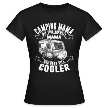Camping mom hobby camper gift caravan - Women's T-Shirt - black - Front - AI Model Female 172 dark (172cm)