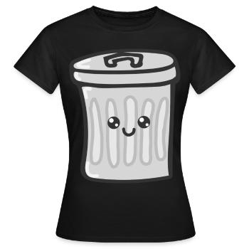 Mülleimer Lustig Geschenk - Frauen T-Shirt - Schwarz - Vorne - AI Model Female 172 dark (172cm)