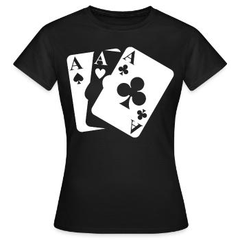 playing cards - Women's T-Shirt - black - Front - AI Model Female 172 dark (172cm)