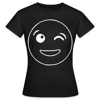 Emoji clin d’oeil croquis blanc - T-shirt Femme - noir - Devant - AI Model Female 172 dark (172cm)
