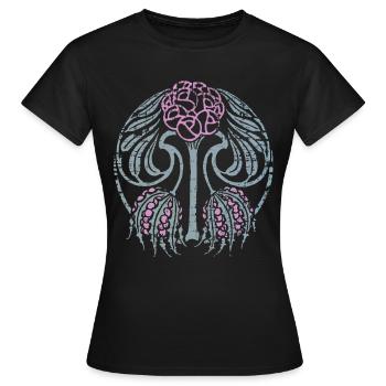 Art Nouveau, Vintage 1900, motif Mandala - T-shirt Femme - noir - Devant - AI Model Female 172 dark (172cm)