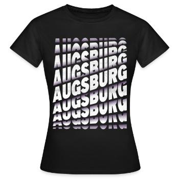 Augsburg Allemagne City Font Skyline Accueil - T-shirt Femme - noir - Devant - AI Model Female 172 dark (172cm)