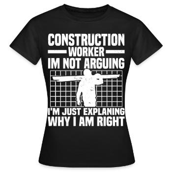 Ouvrier du bâtiment - T-shirt Femme - noir - Devant - AI Model Female 172 dark (172cm)