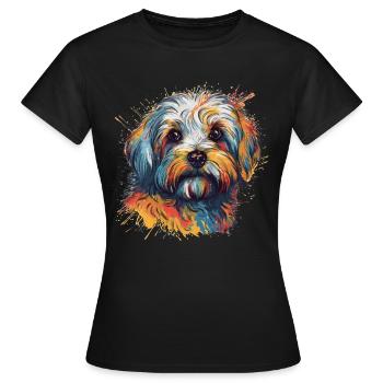 Bunter Havaneser Hund - Frauen T-Shirt - Schwarz - Vorne - AI Model Female 172 dark (172cm)