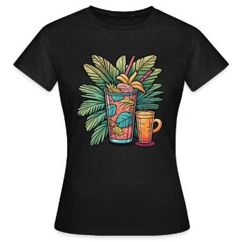 Prendre un Verre - T-shirt Femme - noir - Devant - AI Model Female 172 dark (172cm)