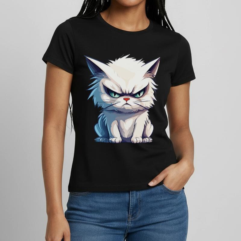 cat grumpy grumpy grumpy meow funny Women's T-Shirt