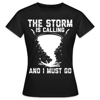 Sturmjäger Shirts | Unwetter Sturm Blitz Geschenke - Frauen T-Shirt - Schwarz - Vorne - AI Model Female 172 dark (172cm)