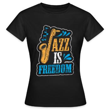 Jazz Musikstil Musik Band Saxophon Geschenk - Frauen T-Shirt - Schwarz - Vorne - AI Model Female 172 dark (172cm)