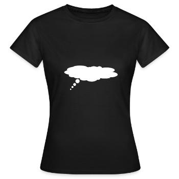 Bulle de dialogue / Bulle de dialogue / Bulle de pensée - T-shirt Femme - noir - Devant - AI Model Female 172 dark (172cm)
