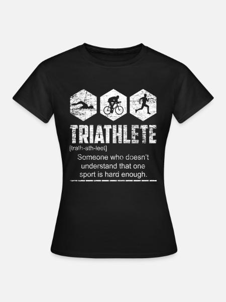 Triathlet hartes Training - Frauen T-Shirt - Schwarz