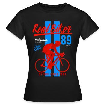 Radfahren - Frauen T-Shirt - Schwarz - Vorne - AI Model Female 172 dark (172cm)
