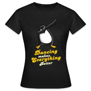 Dubbing Pinguin Dubstep Tanzen Geschenk - Frauen T-Shirt - Schwarz - Vorne - AI Model Female 172 dark (172cm)