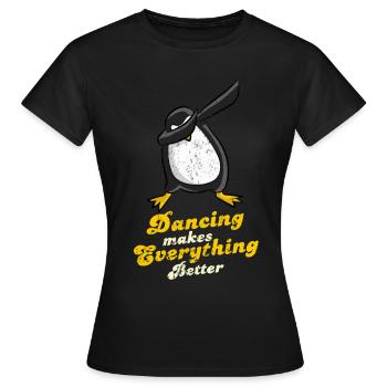 manchot - T-shirt Femme - noir - Devant - AI Model Female 172 dark (172cm)