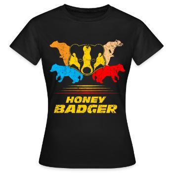 honey badger - Women's T-Shirt - black - Front - AI Model Female 172 dark (172cm)