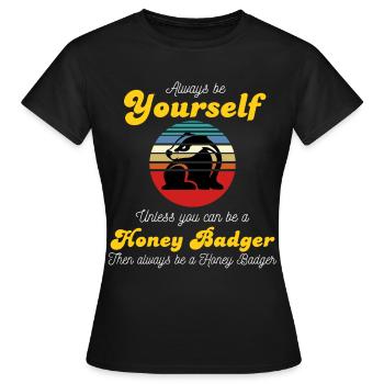Honigdachs Raubtier - Frauen T-Shirt - Schwarz - Vorne - AI Model Female 172 dark (172cm)