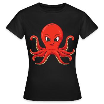 Poulpe Poulpe Poulpe Poulpe Poulpe - T-shirt Femme - noir - Devant - AI Model Female 172 dark (172cm)