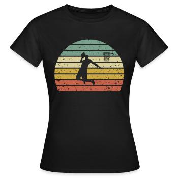 basketball - Women's T-Shirt - black - Front - AI Model Female 172 dark (172cm)