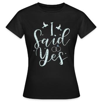 Engagement request - Women's T-Shirt - black - Front - AI Model Female 172 dark (172cm)