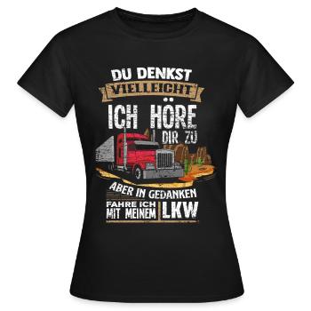 chauffeur routier - T-shirt Femme - noir - Devant - AI Model Female 172 dark (172cm)