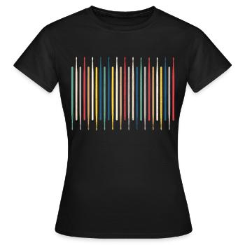 Schlagzeug Drumsticks - Frauen T-Shirt - Schwarz - Vorne - AI Model Female 172 dark (172cm)