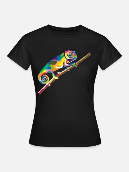 Chamäleon Tier - Frauen T-Shirt - Schwarz