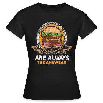 Burger - Frauen T-Shirt - Schwarz - Vorne - AI Model Female 172 dark (172cm)