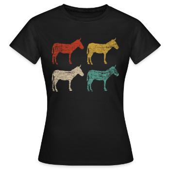 Donkey farm animal - Women's T-Shirt - black - Front - AI Model Female 172 dark (172cm)