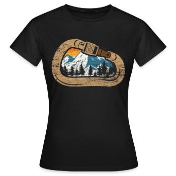 Mousquetons d'escalade - T-shirt Femme - noir - Devant - AI Model Female 172 dark (172cm)