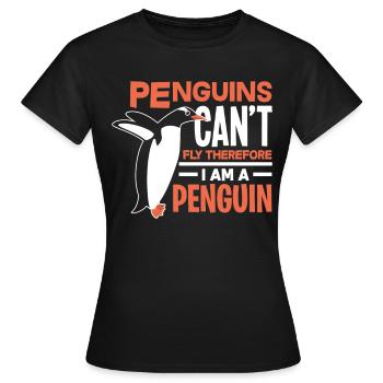 manchot - T-shirt Femme - noir - Devant - AI Model Female 172 dark (172cm)