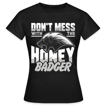 honey badger - Women's T-Shirt - black - Front - AI Model Female 172 dark (172cm)