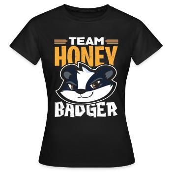 honey badger - Women's T-Shirt - black - Front - AI Model Female 172 dark (172cm)