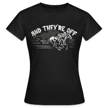 Chevaux courses de chevaux - T-shirt Femme - noir - Devant - AI Model Female 172 dark (172cm)