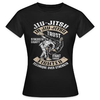 Jiu Jitsu Kampfkunst - Frauen T-Shirt - Schwarz - Vorne - AI Model Female 172 dark (172cm)
