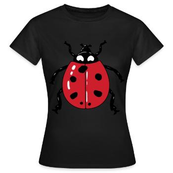 Mai Coccinelle Coccinelle Porte-bonheur Printemps Pâques - T-shirt Femme - noir - Devant - AI Model Female 172 dark (172cm)