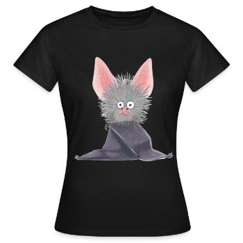 Fledermaus Nachtschwärmer Blutsauger Wildtier Baby - Frauen T-Shirt - Schwarz - Vorne - AI Model Female 172 dark (172cm)