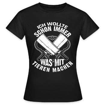 Fleischer Schlachter - Frauen T-Shirt - Schwarz - Vorne - AI Model Female 172 dark (172cm)
