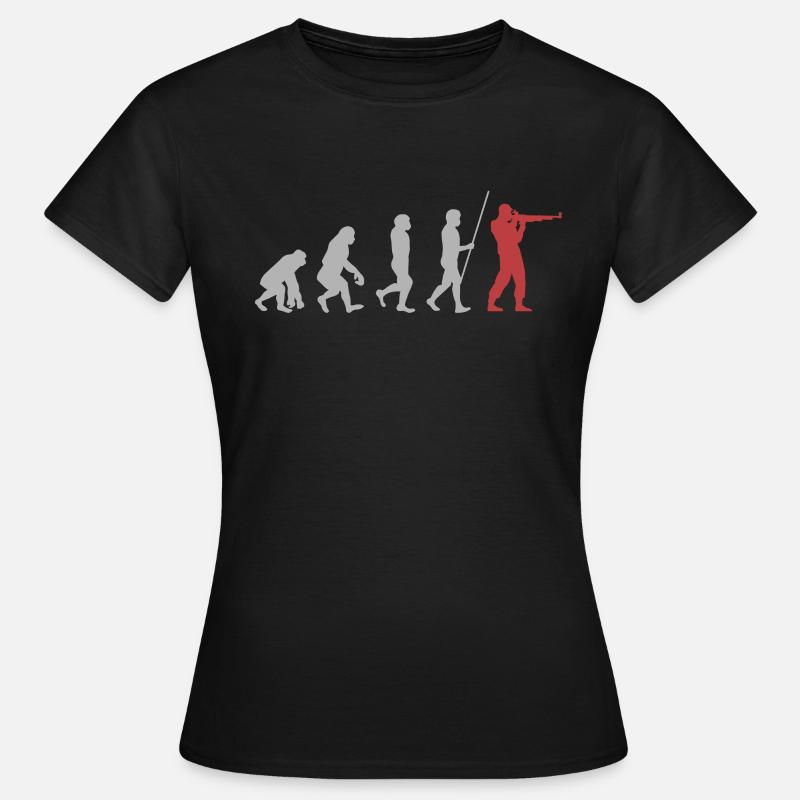 Evolution sports marksman Stone Age gift Sagittarius - Women's T-Shirt - black