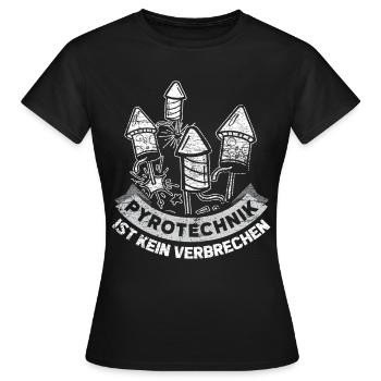 Pyrotechnik Verbrechen - Frauen T-Shirt - Schwarz - Vorne - AI Model Female 172 dark (172cm)