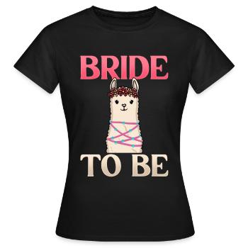 Fête de poule m. Alpaga, lama pour la mariée - T-shirt Femme - noir - Devant - AI Model Female 172 dark (172cm)