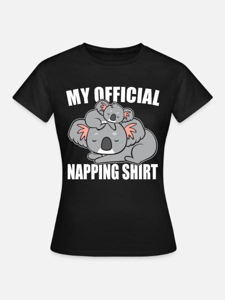 schattige koala, Official Napping Shirt om te slapen - Dame-T-shirt - sort