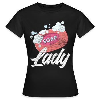 Seife machen Frau - Frauen T-Shirt - Schwarz - Vorne - AI Model Female 172 dark (172cm)