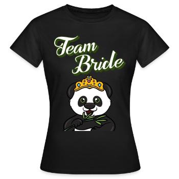 Fête de poule m. Panda, ours panda - T-shirt Femme - noir - Devant - AI Model Female 172 dark (172cm)