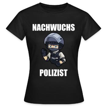Polizei Ausbildung - Nachwuchs Polizist - Frauen T-Shirt - Schwarz - Vorne - AI Model Female 172 dark (172cm)