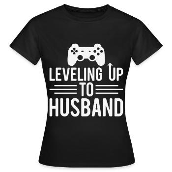 Leveling Up To Husband - Gamer cadeau de mariage - T-shirt Femme - noir - Devant - AI Model Female 172 dark (172cm)