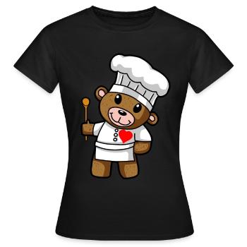 Koch Teddy Chefkoch Restaurant Berufe kochen - Frauen T-Shirt - Schwarz - Vorne - AI Model Female 172 dark (172cm)