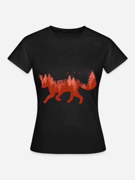 Fuchs Füchse - Dame-T-shirt - sort