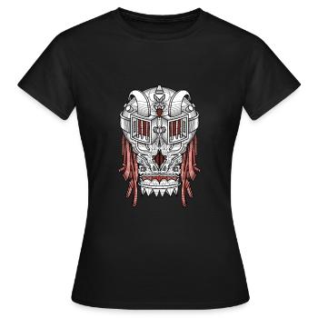 Crâne futuriste - T-shirt Femme - noir - Devant - AI Model Female 172 dark (172cm)