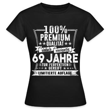 69. Geburtstag 69 Jahre Geburtstagsgeschenk Party - Frauen T-Shirt - Schwarz - Vorne - AI Model Female 172 dark (172cm)