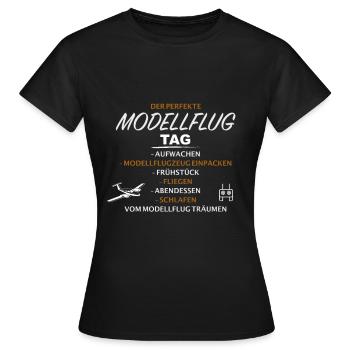 Modellflug Modellflugzeug Modellfliegen - Frauen T-Shirt - Schwarz - Vorne - AI Model Female 172 dark (172cm)